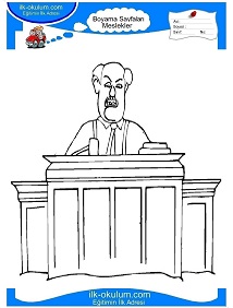 Çocuklar İçin Hakim Boyama Sayfaları 